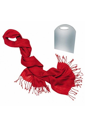 BEAT Châle Rouge Viscose Faux Lin Pashmina Design Collection 70 x 180 cm +FR cm