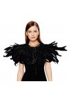 keland Femmes Victorien Plume Châle Etoles Cape Poncho Gothique Epaulettes Cache epaule de Plume pour Halloween Cosplay Costu