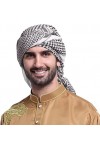 AYIDBE Écharpe Shemagh Arabe pour Homme Foulard Kaffiyeh du Moyen-Orient Classique Turban Hijab Musulman avec Bandeau Confort