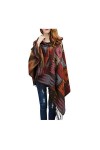 MeiPing Manteau De Cape Bohème Wraps Femme Manteaux Châle Temps Froid