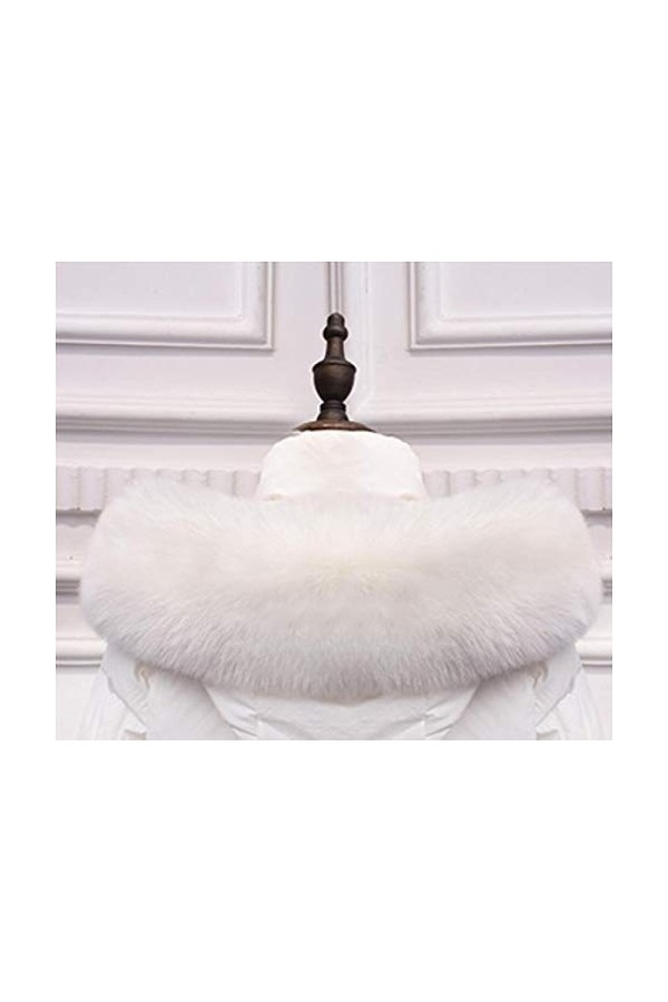 MoreChioce Col Fourrure Synthétique,Élégant Col de Fourrure Faux Capuche Col Amovible Hiver Collier Châle Écharpe Chaud pour 