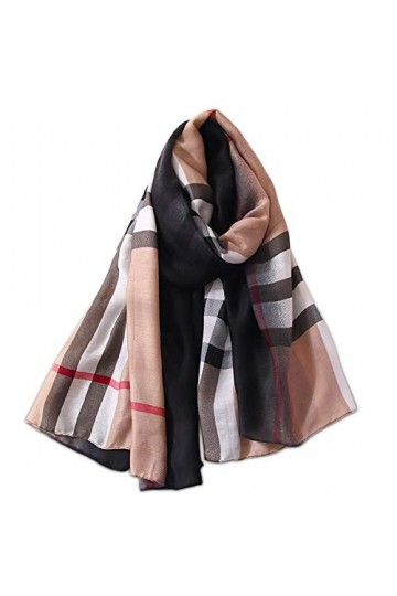 LumiSyne Chaude Écharpe Femmes Mode Léopard Carreaux Doux Coton Foulard Imprimée Asymétrique Unique Grand Châle Automne Hiver