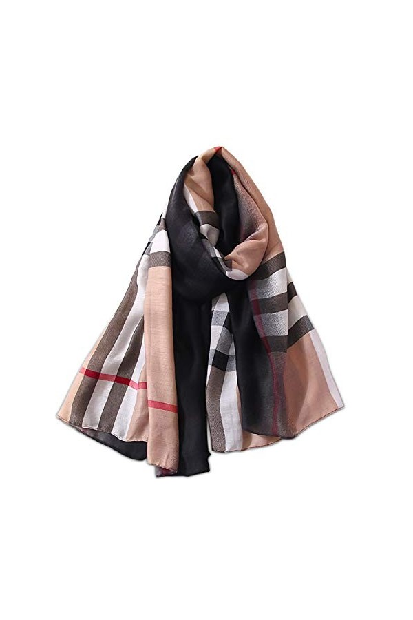 LumiSyne Chaude Écharpe Femmes Mode Léopard Carreaux Doux Coton Foulard Imprimée Asymétrique Unique Grand Châle Automne Hiver