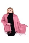 CJ Apparel Rose Corail Solide Couleur Unie Conception Népalaise Châle écharpe étole Wrap Châles Pashminas Nouvelle