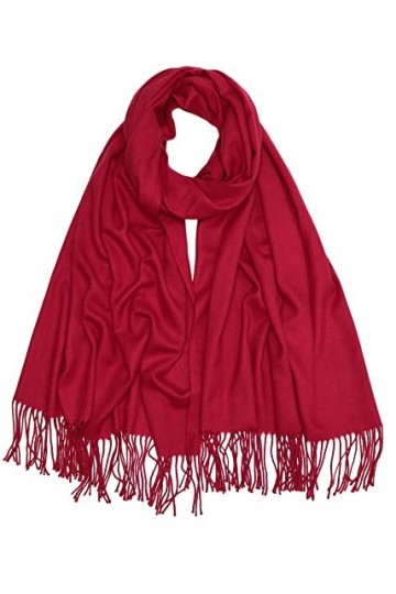 Châles et écharpes pashmina pour femme, fête de mariage, hiver, couleur unie, bordeaux, taille unique