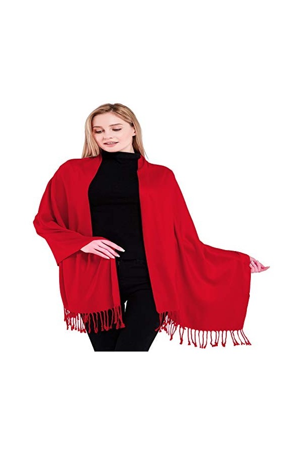 CJ Apparel Rouge Couleur Unie Châle écharpe étole Wrap Châles Pashminas Nouvelle
