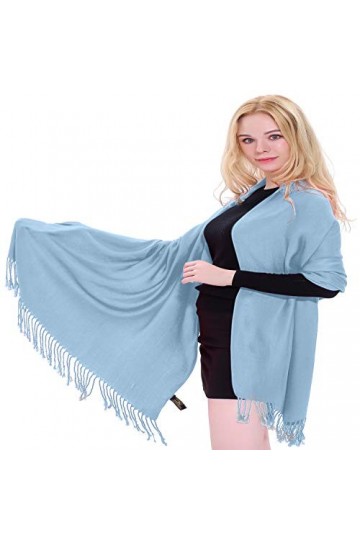 CJ Apparel Bleu Clair Couleur Unie Châle écharpe étole Wrap Châles Pashminas Nouvelle