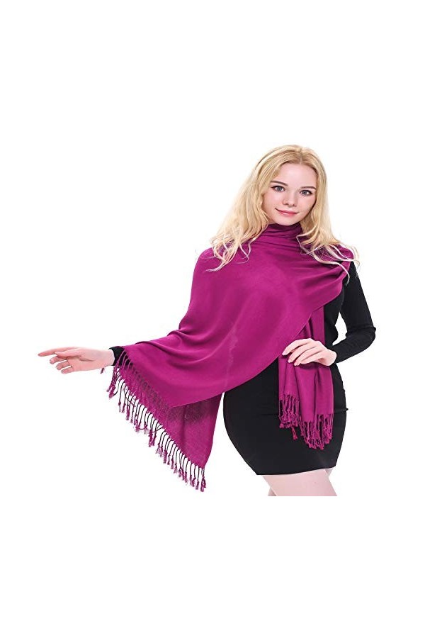 CJ Apparel Fuchsia Violet Couleur Unie Châle écharpe étole Wrap Châles Pashminas Nouvelle