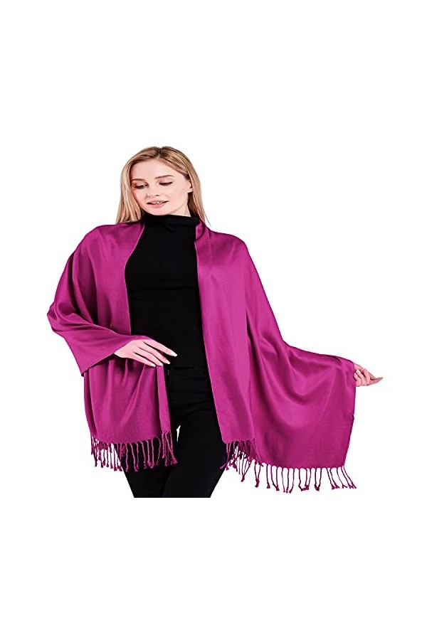 CJ Apparel Fuchsia Violet Couleur Unie Châle écharpe étole Wrap Châles Pashminas Nouvelle