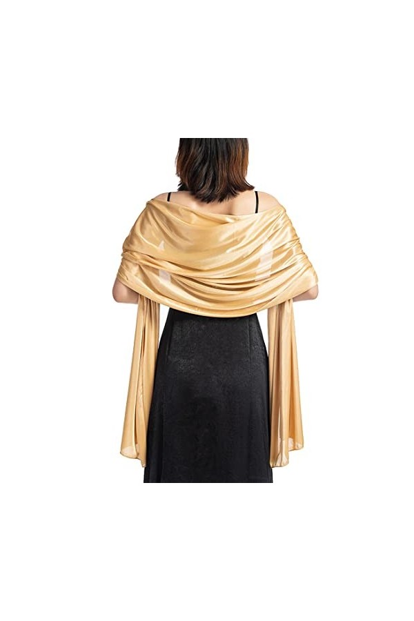 LIAOPUFUS Élégant Étole En Satin Châle pour Femmes Cérémonie Étole Couvre-balles Manteau Molle pour Mariage dÉté Robe de Mar