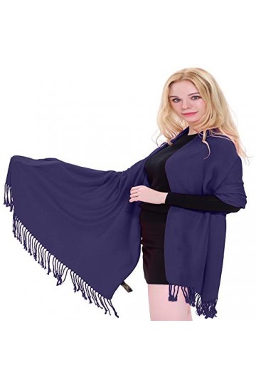 CJ Apparel Bleu Indigo Châle Népalais écharpe la CouVerture Conception de Couleur Unie