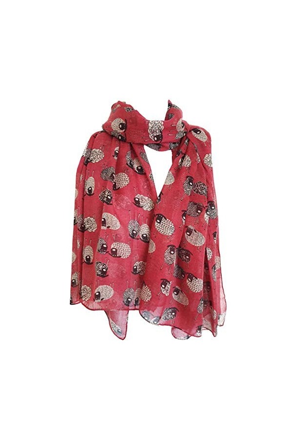 Glam-London Echarpe - Femme - rouge - Large