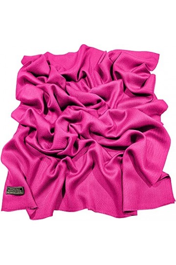 CJ Apparel Rose Pétant Echarpe de Pashmina en Châle Solide Couleur Unie Conception Wrap Étole