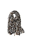LumiSyne Femme Foulard Chic Léopard Imprimé Animal Mode Classique Echarpe En Coton Lin Avec Gland Long Chaude Etole Châle De 
