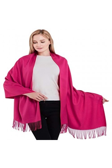 CJ Apparel Rose Chaud Épaisse Solide Couleur Unie Conception Népalaise Châle écharpe étole Wrap Châles Pashminas Nouvelle