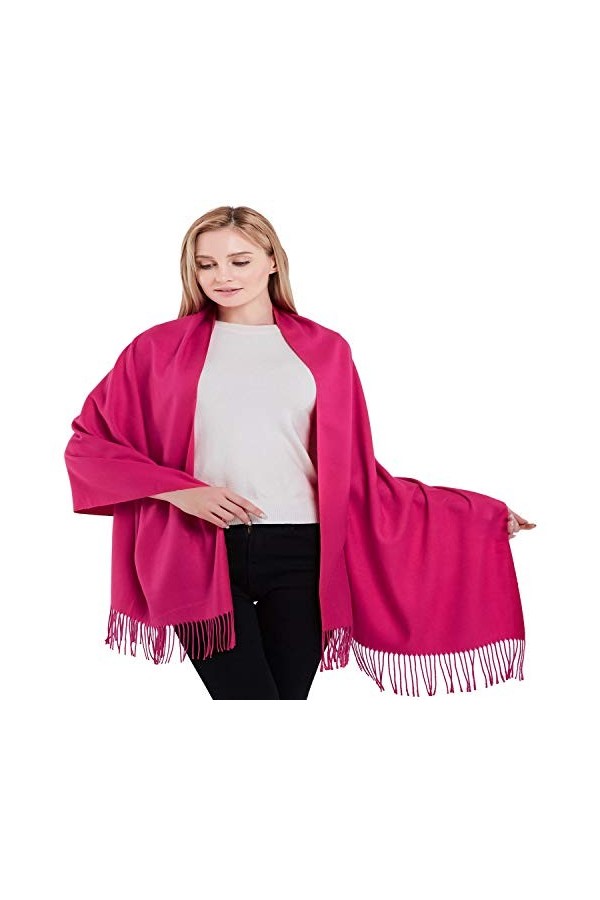 CJ Apparel Rose Chaud Épaisse Solide Couleur Unie Conception Népalaise Châle écharpe étole Wrap Châles Pashminas Nouvelle