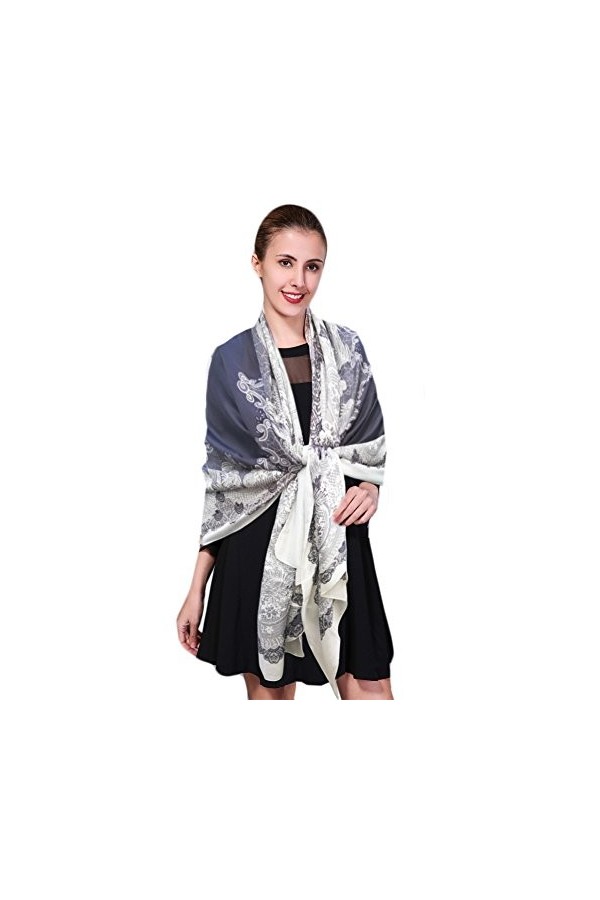 iEverest Foulards en Soie de Mûrier Soie Longue et Écharpe Carrée et Foulard en Soie Écharpes Sheer Wrap Châle Anti UV et Gar