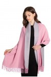 MOWEN Écharpe en cachemire pour femmes surdimensionné Pashmina Grandes écharpes chaudes Wraps 2 tons Couleur unie pour lauto