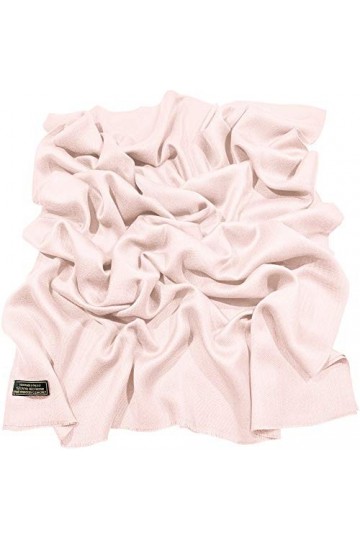 CJ Apparel Châle à franges, couleur unie, écharpe, étole, couvre-visage, pashmina, rose clair, Taille unique