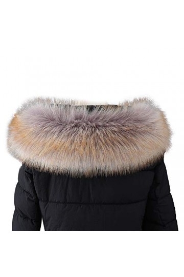 ihreesy Col en Fausse Fourrure dHiver, Col à Capuche Echarpe Chaude Col Châle Elégant Col en Fourrure Synthétique Col en Fou