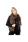 Superora Écharpe Châle Foulard Motif Léopard Femme Automne Hiver
