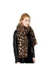 Superora Écharpe Châle Foulard Motif Léopard Femme Automne Hiver