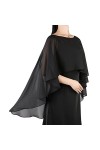 Ladiery Capes en mousseline de soie transparente pour femme, châles légers et enveloppements pour robe de soirée, rouge profo