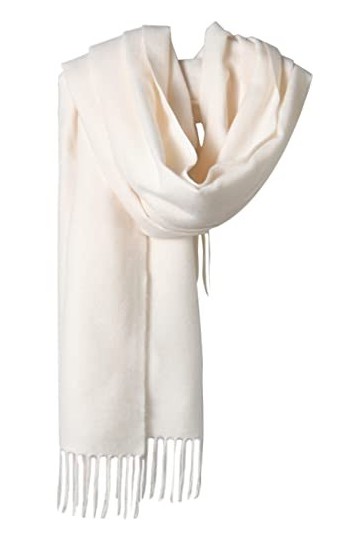 Femmes Blanc Crème Écharpe Pashmina Châles Etole Hiver Foulard Longues Grande Chauds Écharpes pour Soirée Mariage Mariage Fêt