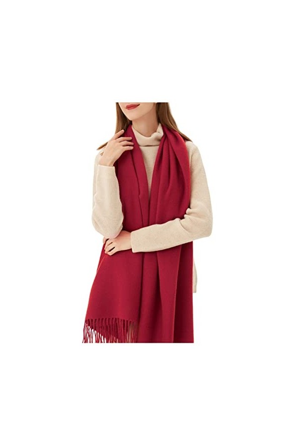 Femmes Blanc Crème Écharpe Pashmina Châles Etole Hiver Foulard Longues Grande Chauds Écharpes pour Soirée Mariage Mariage Fêt