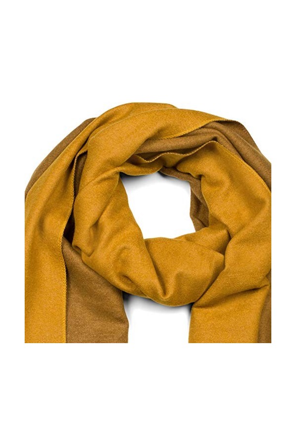 styleBREAKER Echarpe pour dames en noble optique 2 faces avec franges, 2 couleurs, écharpe réversible, étole dhiver chaude m