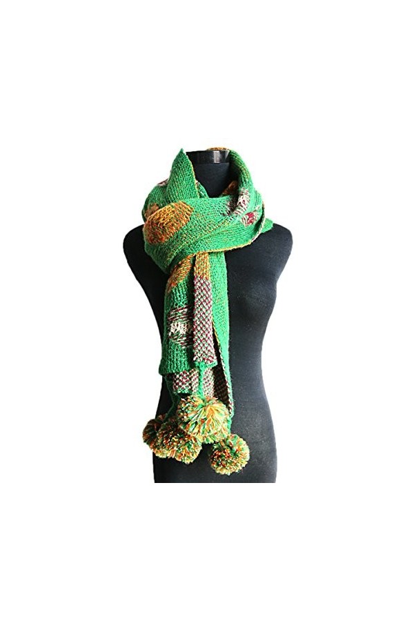 Butterme longue écharpe en tricot pour femme, chaude écharpe dhiver, foulard à pois coloré, écharpe tubulaire Bohemia avec p