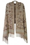 GFM® Châle en cachemire mélangé floral pour lautomne et lhiver paischl , Paisshl-b-tr-beige, L