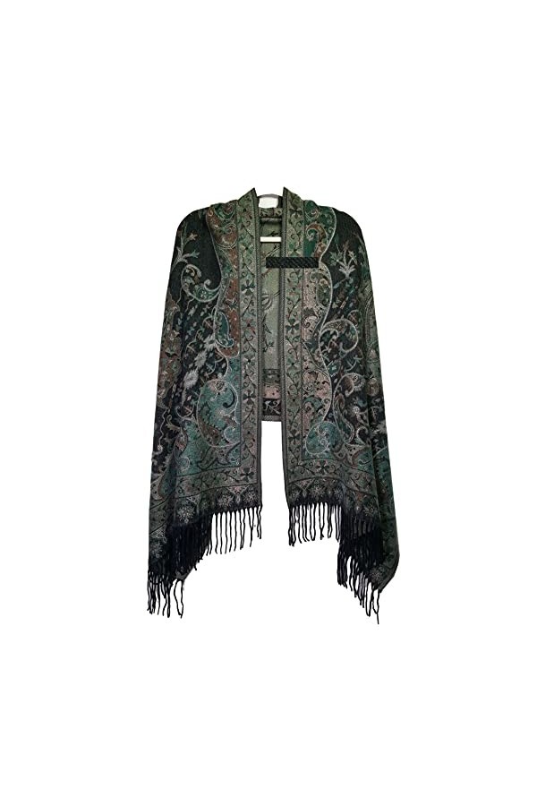 GFM® Châle en cachemire mélangé floral pour lautomne et lhiver paischl , Paisshl-b-tr-beige, L