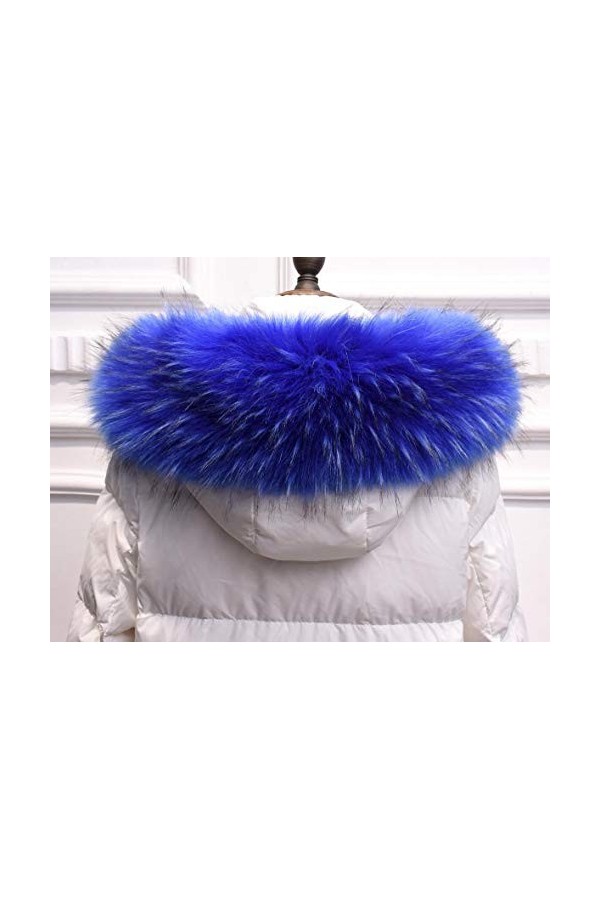 MoreChioce Capuche Col Fausse Fourrure de Renard,Femmen Hiver Collier de Fourrure Faux Col Fourrure Synthétique Echarpe Amovi