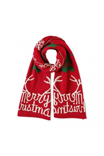 LumiSyne Hiver Écharpe Femme Echarpe De Noël Tricoté Réversibles Renne Flocon De Neige Longue Chaud Pashmina Châle Etoles Épa