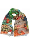 Genérico Foulard Soie Femme Homme Imprimé Carreaux 2 Peintures Célèbres Élégant Léger 170x63cm., Multicolores, M