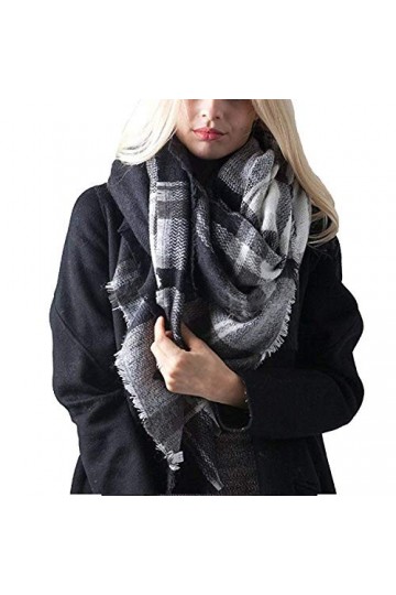 KQueenStar Écharpe Femme Hiver-Écharpe Femme Carreaux,Écharpe à Franges en Cachemir Longue Garder au Chaud Peut être Utilisé 