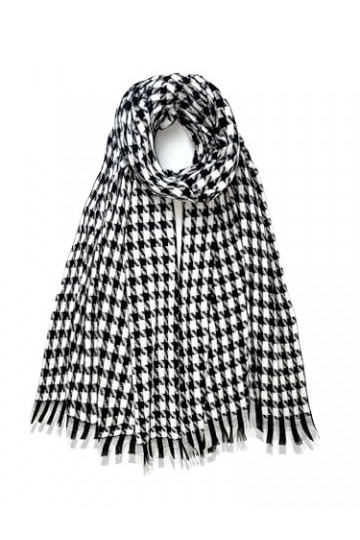 Écharpe chaude en cachemire automne hiver pied-de-poule écharpe/XL châle châle chaud pashmina châles 200 x 70 cm., Noir , 200
