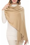 OLIPHEE Hommes et Femmes Écharpe dhiver Douce Un Châle de Couleur Unie de Style Classique Taille unique,Beige 