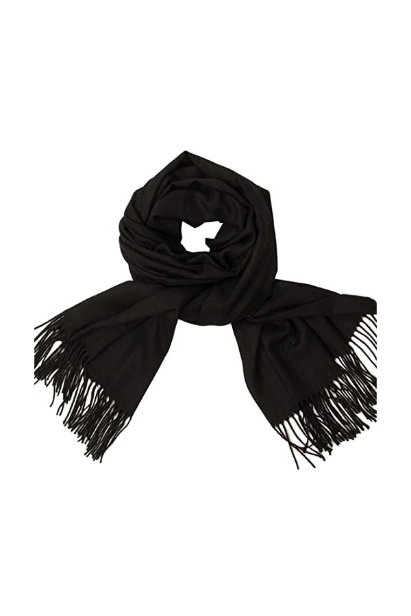 OLIPHEE Hommes et Femmes Écharpe dhiver Douce Un Châle de Couleur Unie de Style Classique Taille unique,Beige 