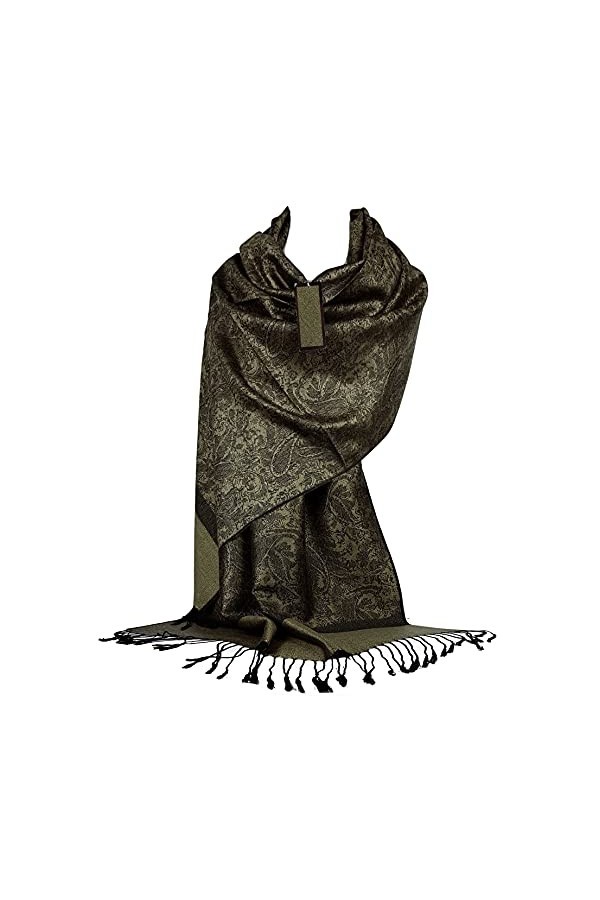 GFM® Foulard motif fleurs paisley style pashmina - Midnight Bleu- P093-mdNgtNL 