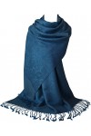 GFM® Foulard motif fleurs paisley style pashmina - Midnight Bleu- P093-mdNgtNL 