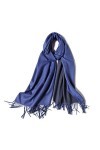 MMYOMI Écharpe dhiver double couleur grande écharpe douce châle long chaud Wrap pour femmes et hommes, Bleu royal 21, 200 * 