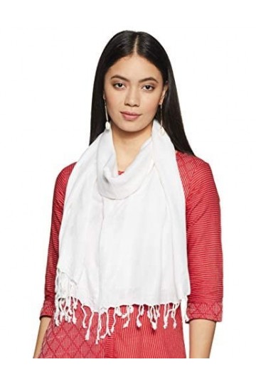 Stylore Écharpe châle pour femme en toute saison - Poids léger - Pour mariage et soirée - Grande taille - Blanc - Taille L