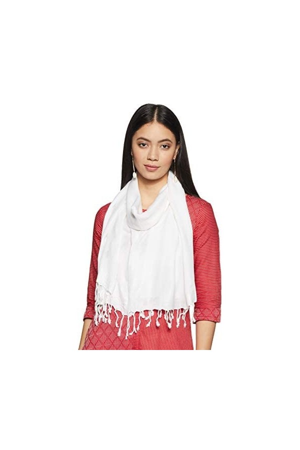 Stylore Écharpe châle pour femme en toute saison - Poids léger - Pour mariage et soirée - Grande taille - Blanc - Taille L