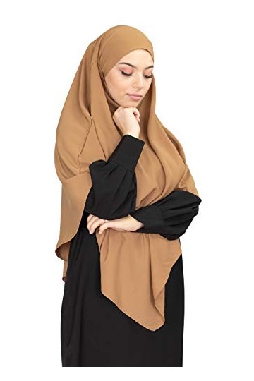 Lamis Hijab - khimar hijab à enfiler haut jilbab pour femme musulmane voilée KH000 Moka 