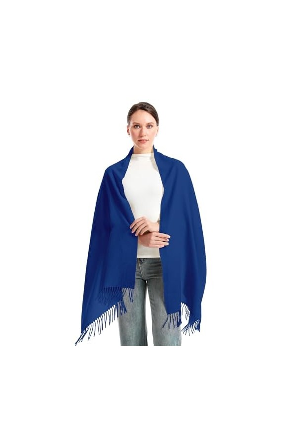 lifwimner Écharpes pashmina pour femme - Châles et châles dhiver pour mariage, soirée, fête, bleu marine, M