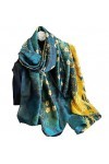 LA FERANI Foulard dété en soie verte - Pour femme - Léger - 180 x 90 cm - Cadeau dété - Idée cadeau pour fille et mère, ver