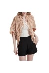 Geagodelia Poncho Cape à Col Roulé pour Femme Châle Hiver Chaud Pull Tricoté Manteau Cardigan Chic à Franges Noir Fausse Fou