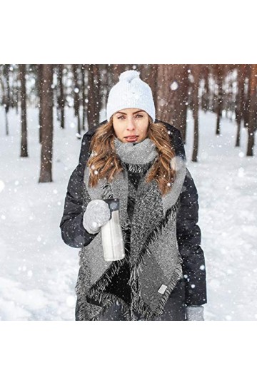 WOKKOL Echarpe Femme Hiver, Chale Femme Hiver, Echarpe Femme Cachemire, Grande Echarpe Femme Chaude Tissu en Cachemire Doux, 